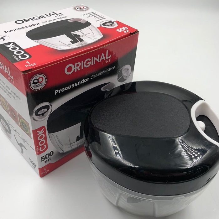 Processador de Alimentos Manual 500ml | 3 Lâminas Multiuso