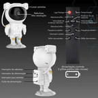 Projetor Astronauta YHY-30 com Som e Luz Galáxia | 8W de Magia Cósmica