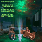 Projetor Astronauta YHY-30 com Som e Luz Galáxia | 8W de Magia Cósmica