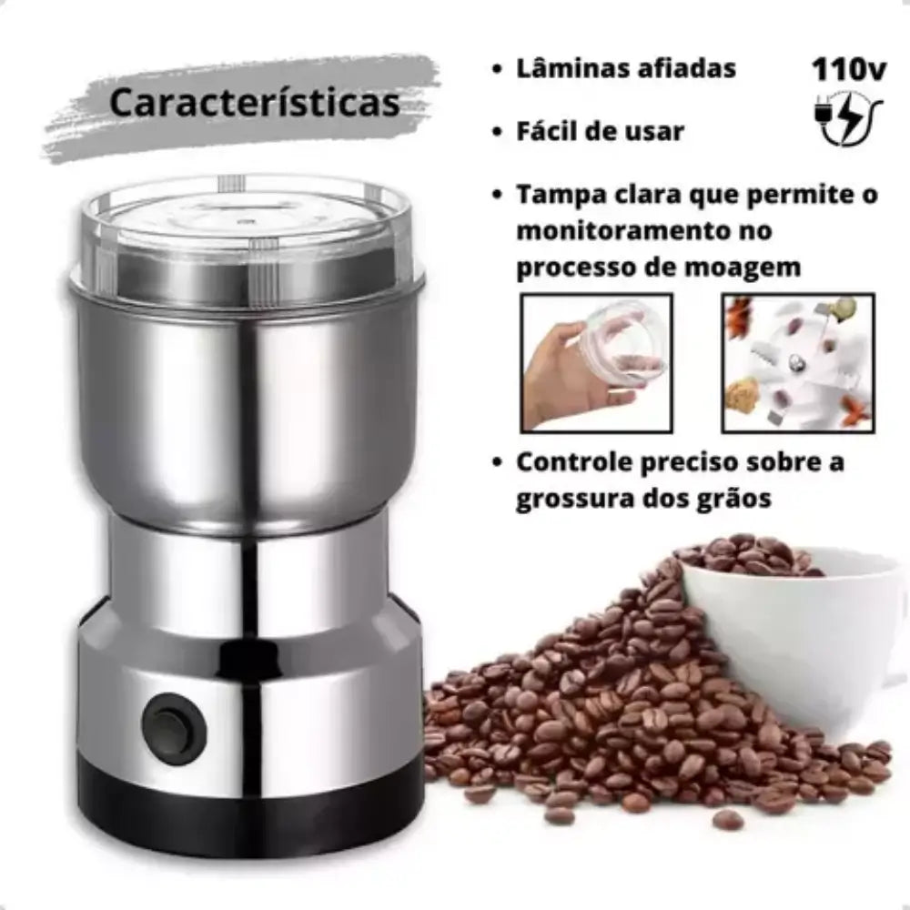 Moedor de Grãos Elétrico - Grano Fino | Café e Temperos Moídos com Um Toque