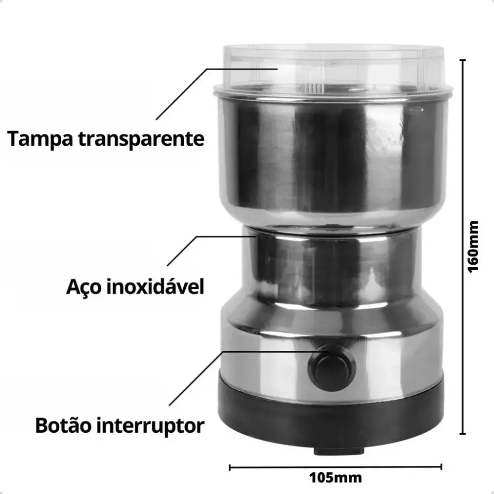 Moedor de Grãos Elétrico - Grano Fino | Café e Temperos Moídos com Um Toque