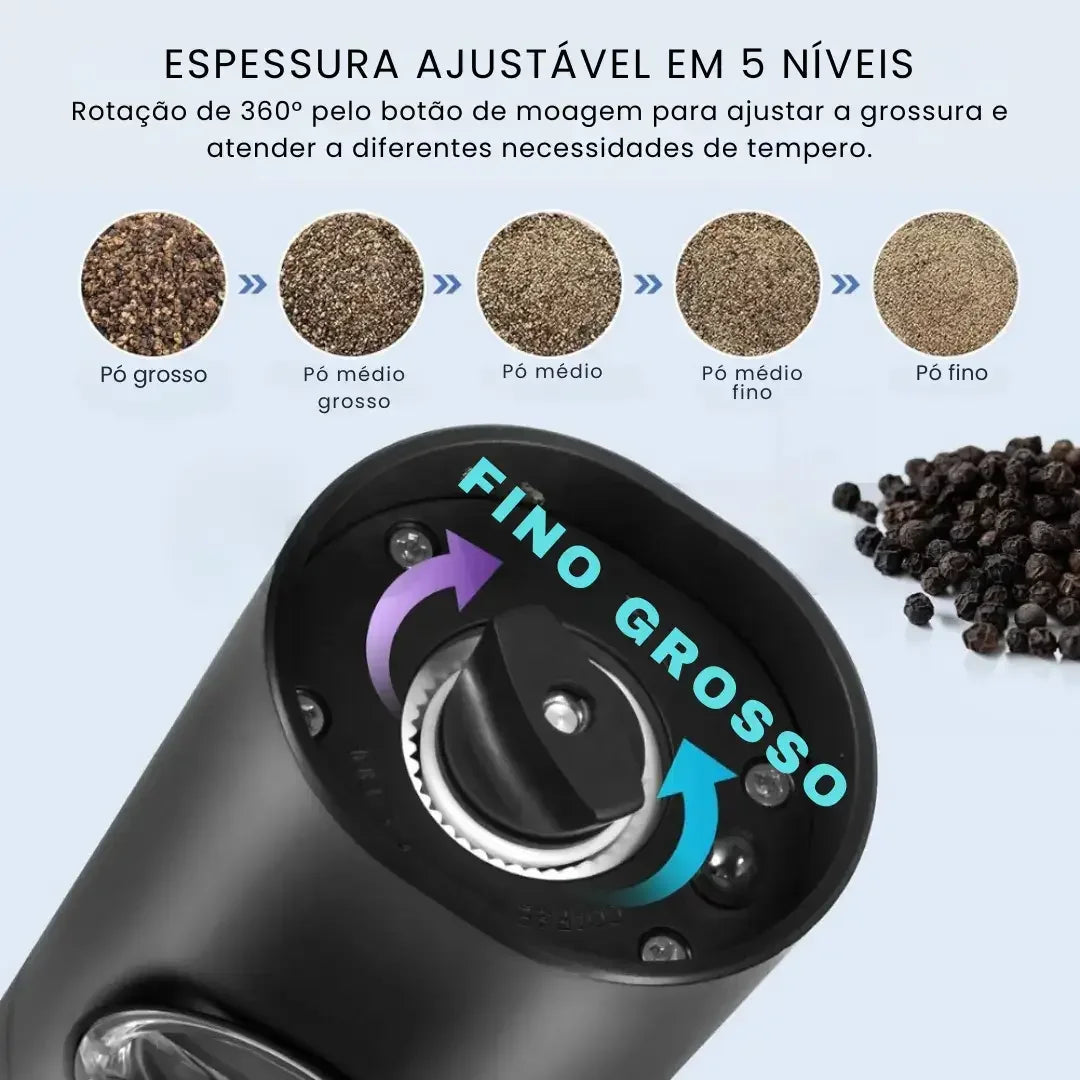 Moedor De Temperos Elétrico Sabor Fino™ ( PROMOÇÃO COMPRE 1 LEVE 2 )
