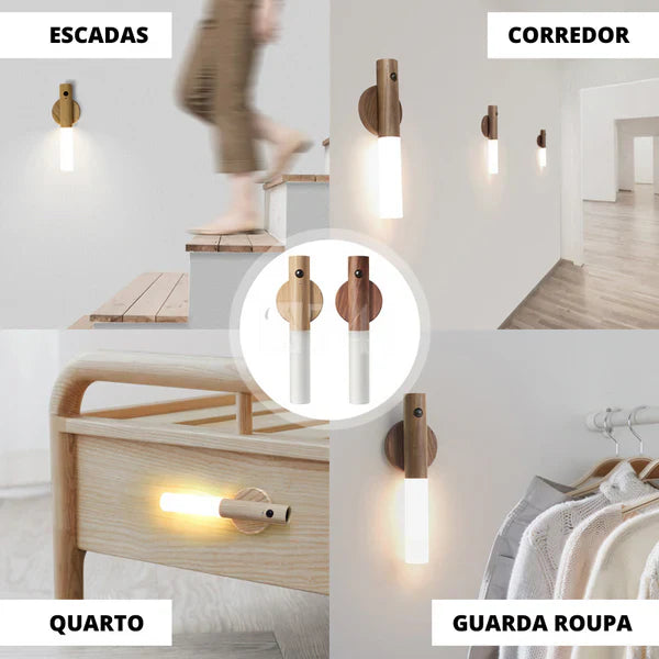 Luminária LED Recarregável | Sensor de Movimento e Acabamento Premium [COMPRE 1 LEVE 2]