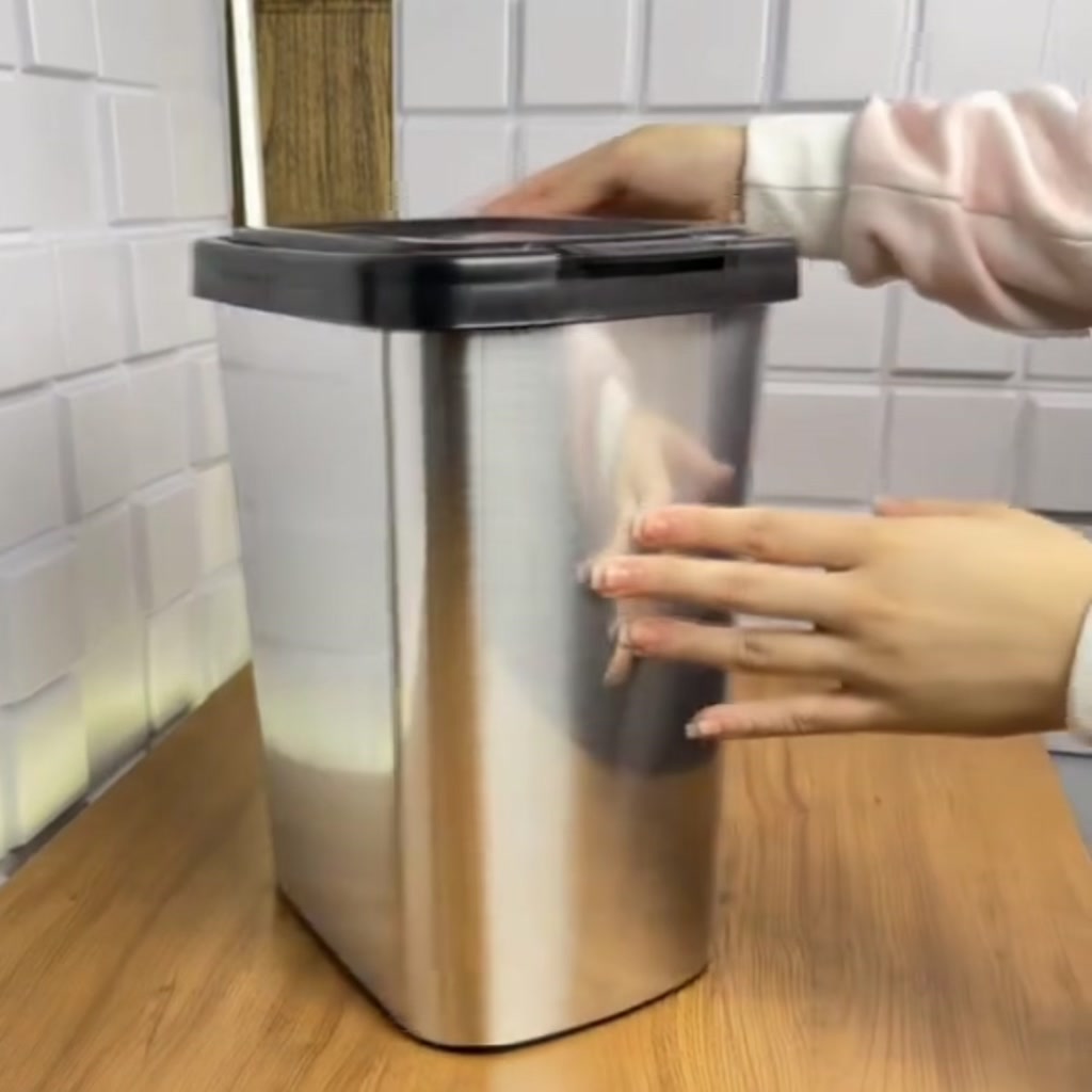 Lixeira 9L com Tampa Click | Tipo Inox