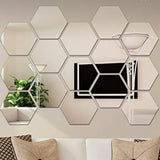 Kit 10 Espelhos Adesivos Decorativos | Formato Hexagonal