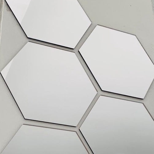 Kit 10 Espelhos Adesivos Decorativos | Formato Hexagonal