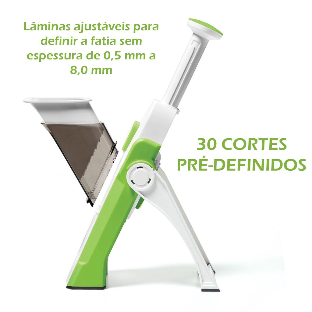 SafeSlice Mandoline 5 em 1 – Fatiador Profissional com 30 Tipos de Corte