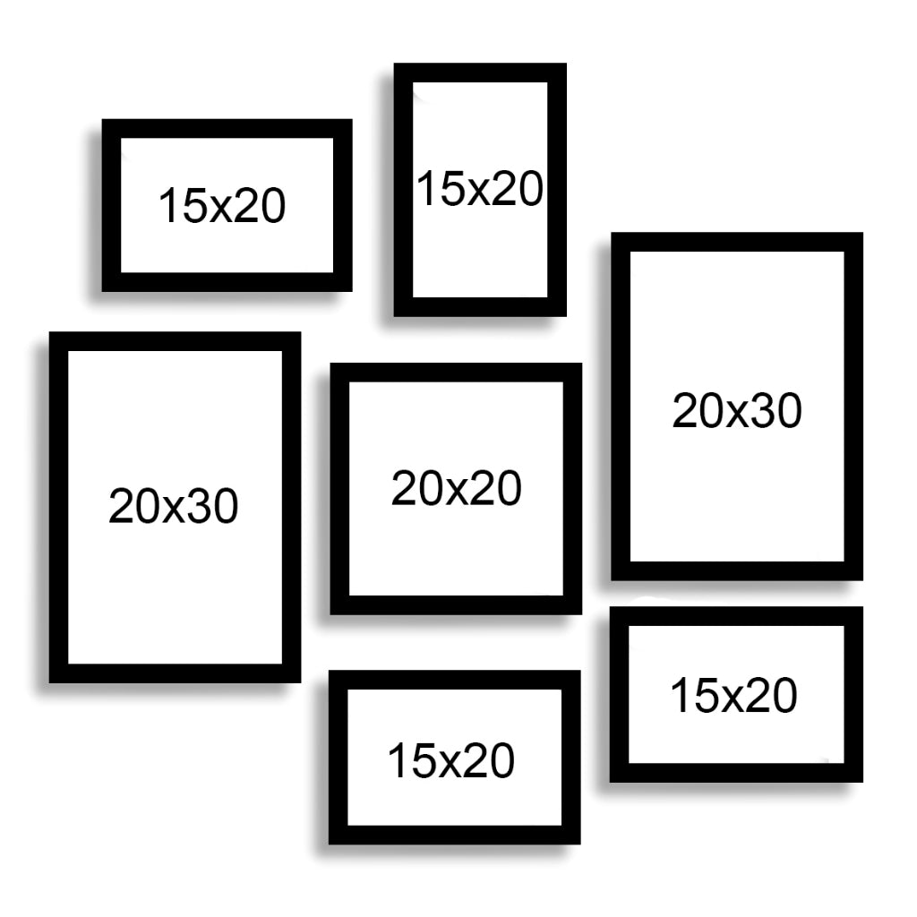 Kit 7 Placas Decorativas | Tema Abstrato Geométrico Rose (60x70cm)