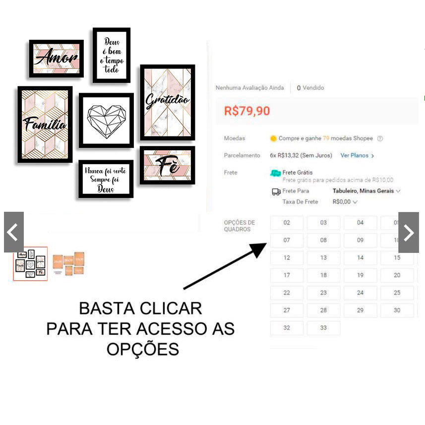 Kit 7 Placas Decorativas | Tema Abstrato Geométrico Rose (60x70cm)