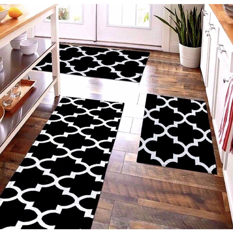 Jogo de Passadeira Cozinha 3 Peças | Jacquard Antiderrapante