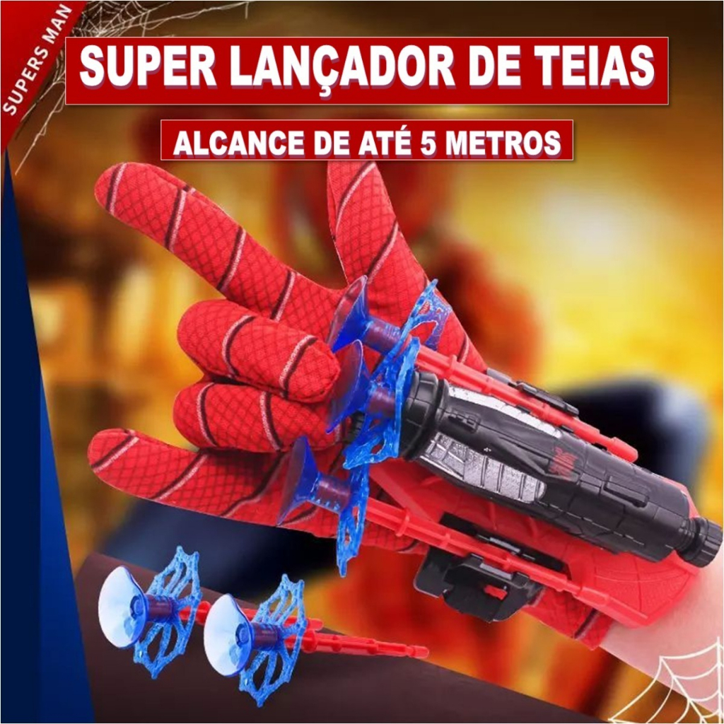 Luva Lança Teia Homem Aranha Brinquedo Presente Meninos