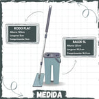 Mop Flat com Balde 6L | 2 Refis e Cabo Extensível Inox