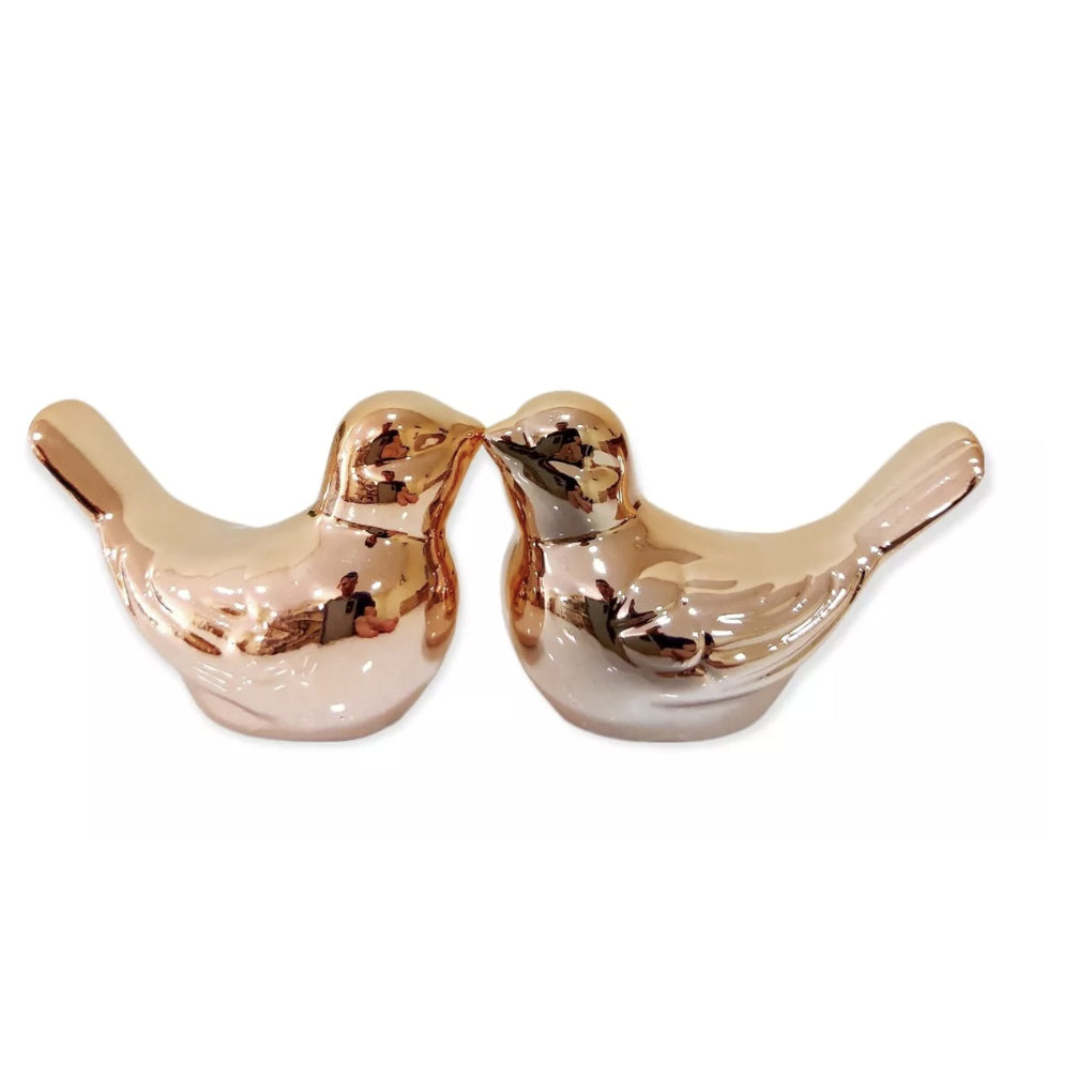 Kit 2 Passarinhos Decorativos | Enfeite de Cerâmica para Mesa