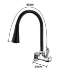 Torneira Gourmet de Parede Flexível Preta | Duplo Jato 1/4 de Volta