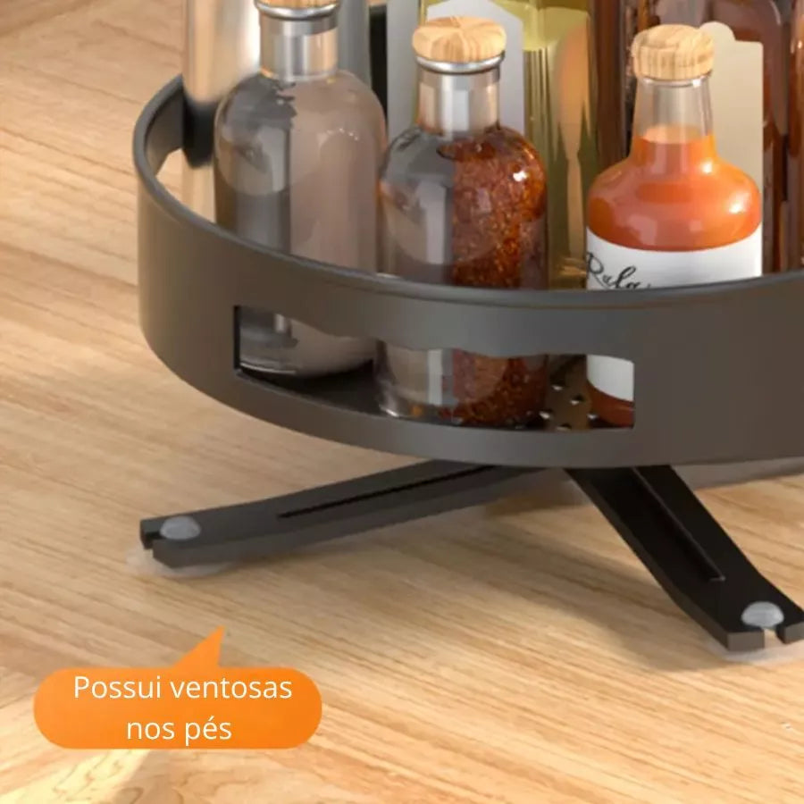 SpinShelf 2 Camadas – Prateleira Rotativa 360° Multiuso | Alta Durabilidade