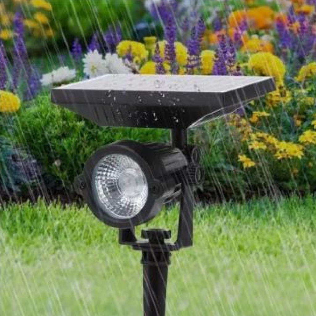Kit 1-4 Luminária Espeto Jardim Solar LED 10W Refletor Solar | Luz de Gramado | À Prova D'àgua Avançada