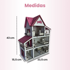 Brinquedo Para Crianças Casinha Em Mdf + Kit 19 Mini Móveis