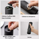 Moedor Elétrico de Sal e Pimenta | Ajuste de Moagem Automático