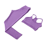 Conjunto Fitness Canelado | Top e Legging com Bolso