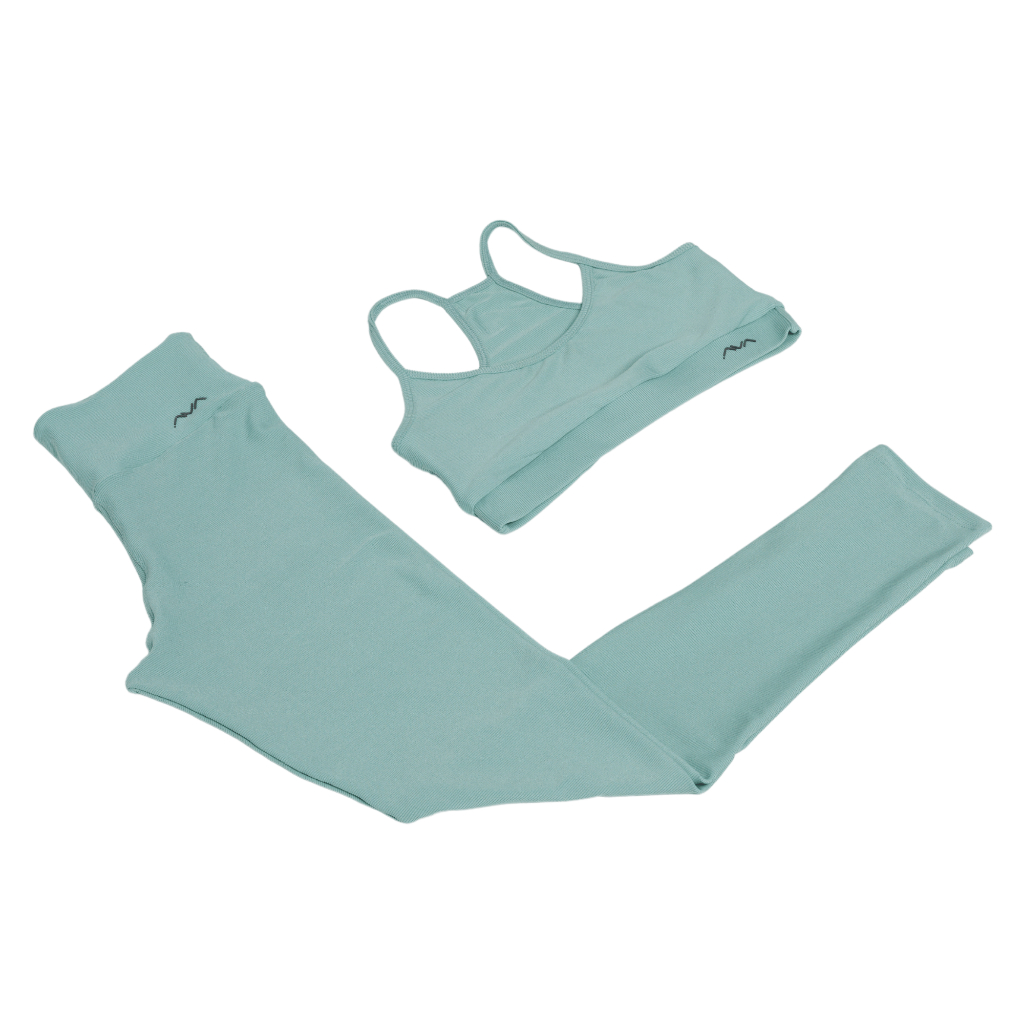 Conjunto Fitness Canelado | Top e Legging com Bolso