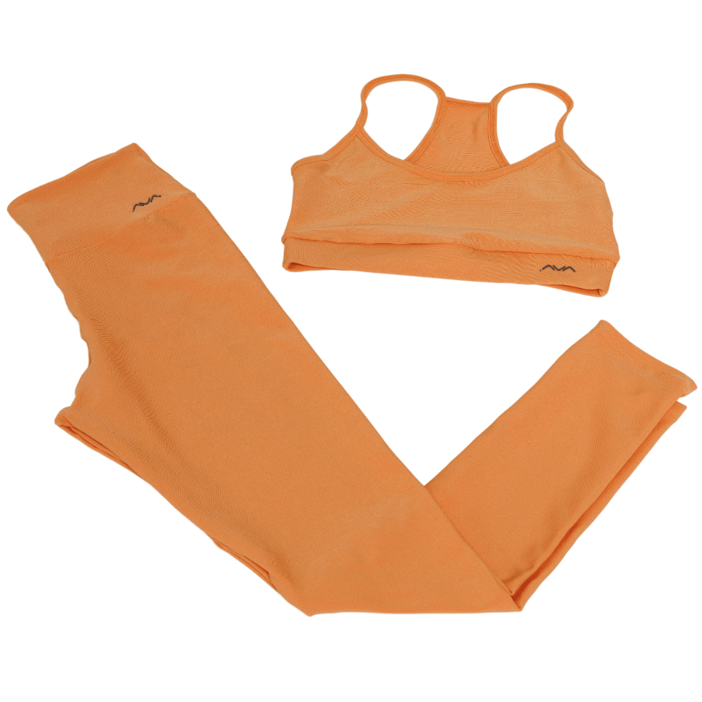 Conjunto Fitness Canelado | Top e Legging com Bolso