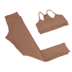 Conjunto Fitness Canelado | Top e Legging com Bolso