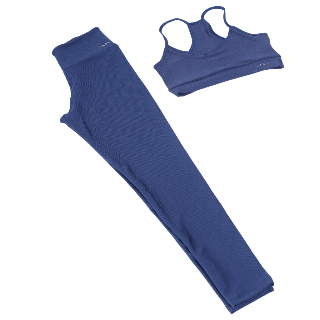 Conjunto Fitness Canelado | Top e Legging com Bolso