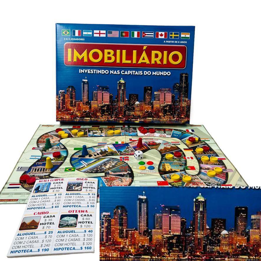 IMOBILIÁRIO Capitais do Mundo - BANCO Jogo de tabuleiro - VOLTE A SER CRIANÇA COM SEUS FILHOS