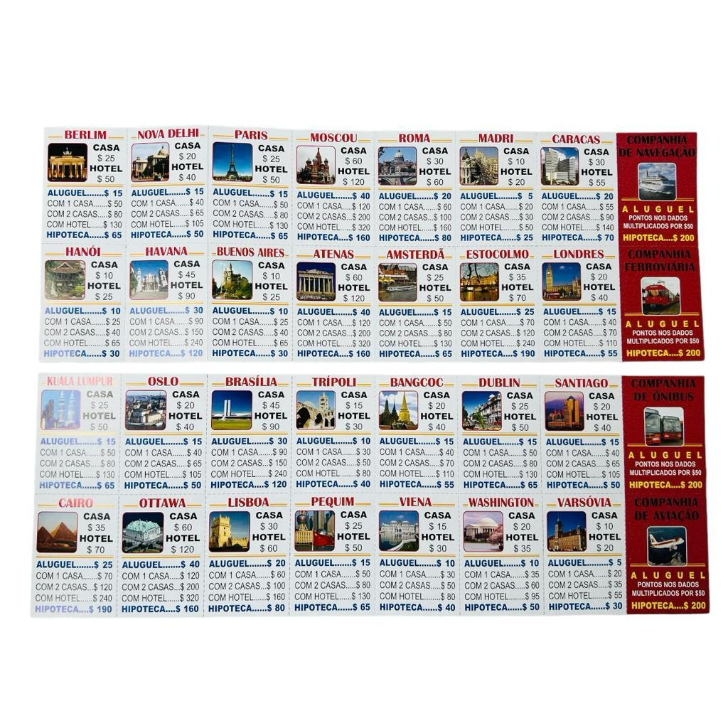 IMOBILIÁRIO Capitais do Mundo - BANCO Jogo de tabuleiro - VOLTE A SER CRIANÇA COM SEUS FILHOS