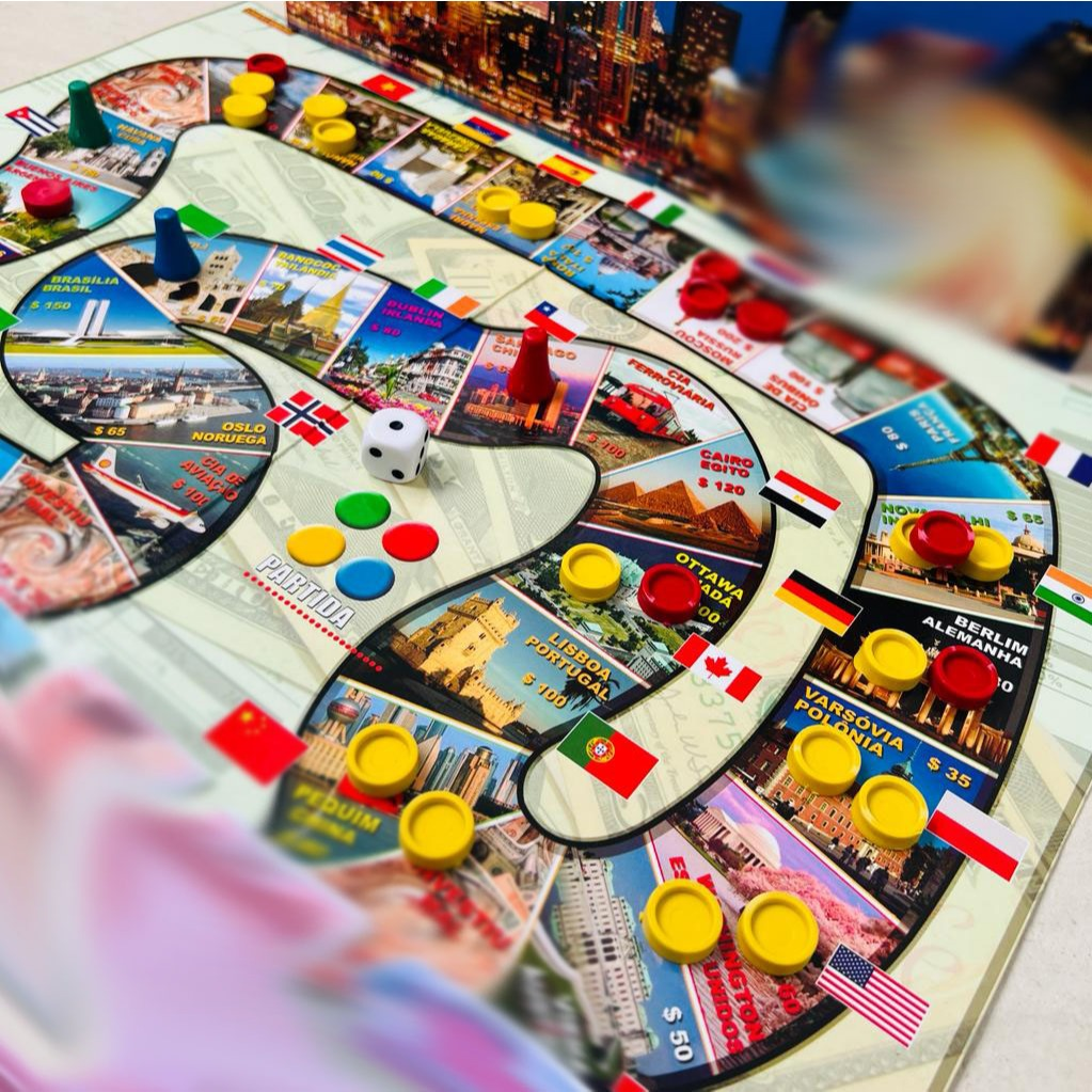 IMOBILIÁRIO Capitais do Mundo - BANCO Jogo de tabuleiro - VOLTE A SER CRIANÇA COM SEUS FILHOS