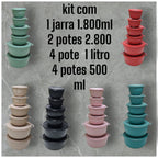 Kit 10 Bowls (Tigelas) + Jarra | Saladeira e Potes Multiuso