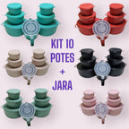 Kit 10 Bowls (Tigelas) + Jarra | Saladeira e Potes Multiuso