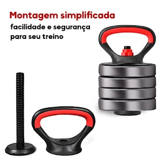 Kit Dumbbell Halter Ajustável Academia Musculação 10kg Para Braço Costa Peitoral Treino exercicio
