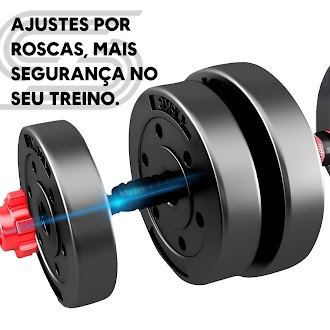 Kit Dumbbell Halter Ajustável Academia Musculação 10kg Para Braço Costa Peitoral Treino exercicio