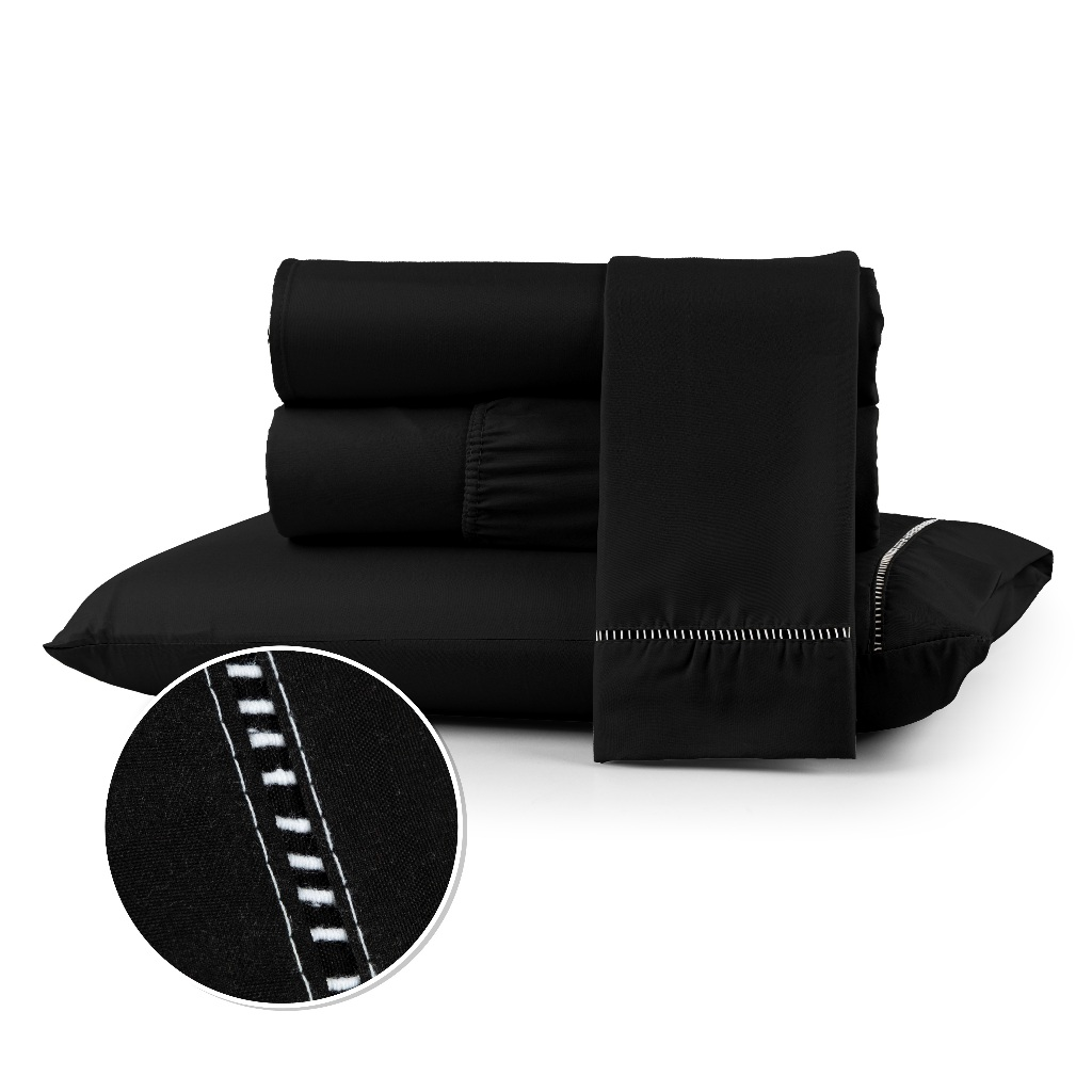 Jogo de Lençol Ponto Palito | 400 Fios Micropercal