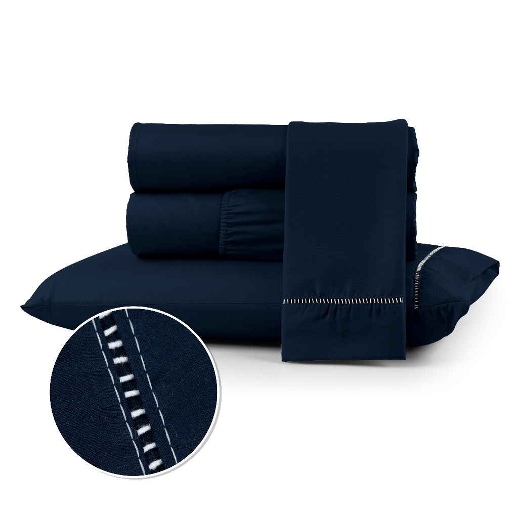 Jogo de Lençol Ponto Palito | 400 Fios Micropercal