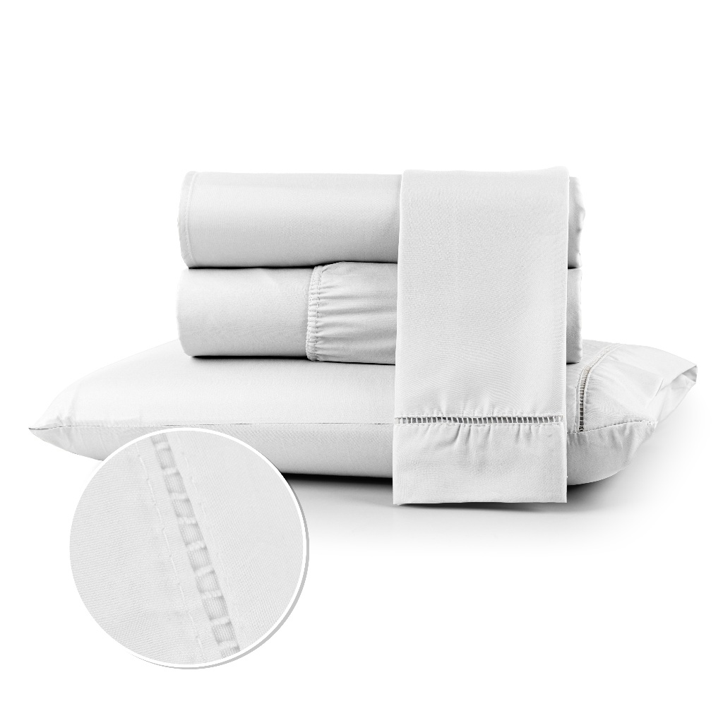 Jogo de Lençol Ponto Palito | 400 Fios Micropercal