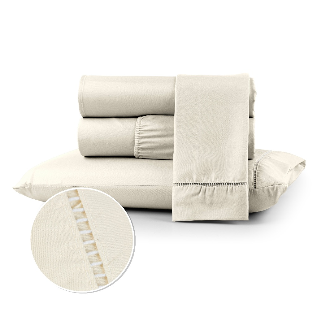 Jogo de Lençol Ponto Palito | 400 Fios Micropercal