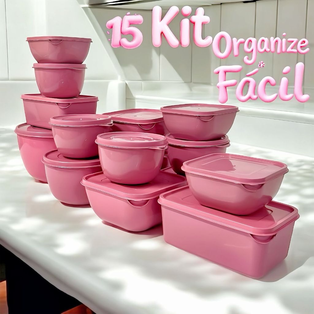 Kit 15 Potes Organizadores Multiuso | Tamanhos Variados