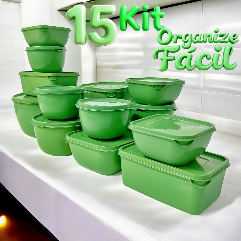 Kit 15 Potes Organizadores Multiuso | Tamanhos Variados