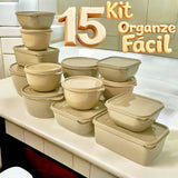 Kit 15 Potes Organizadores Multiuso | Tamanhos Variados