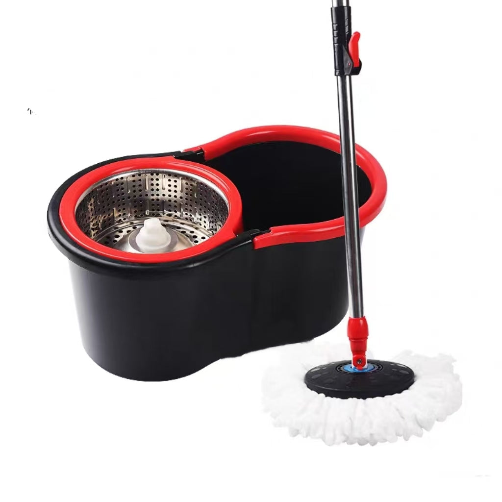 Mop Giratório 360° com Balde | Cesto e Cabo em Aço Inox