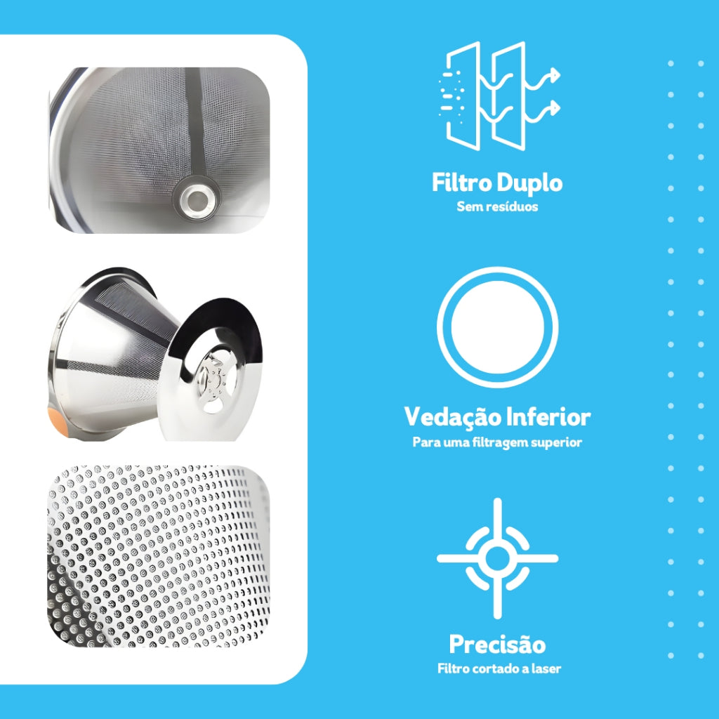 Filtro Coador Inox 101, 102 e 103 Premium | Café Forte e Sustentável