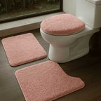 Jogo de Banheiro 3 Peças Antiderrapante | Luxo Felpudo Aveludado