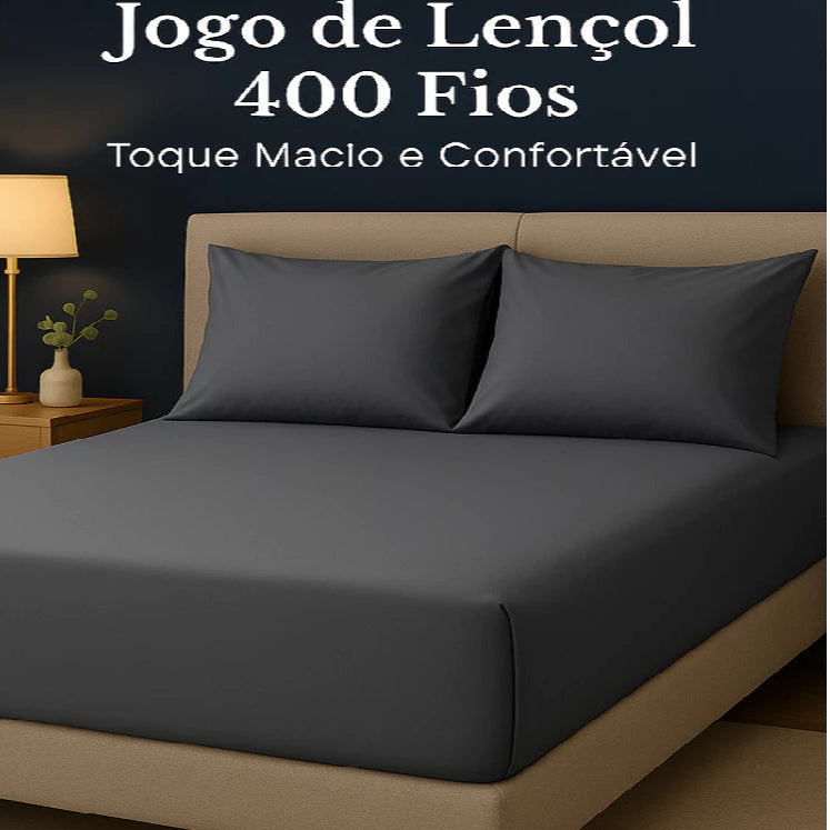 Jogo de Lençol Ponto Palito | 400 Fios Micropercal