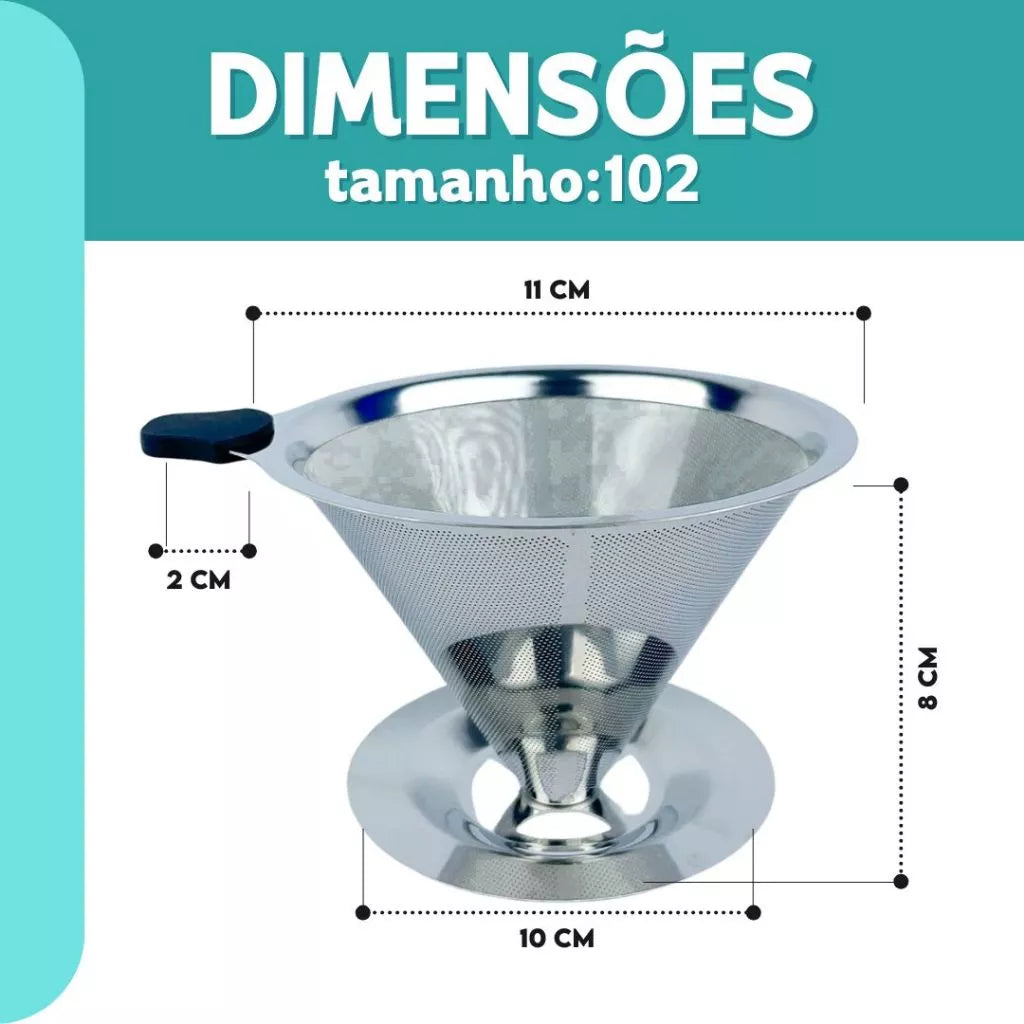 Filtro Coador Inox 101, 102 e 103 Premium | Café Forte e Sustentável