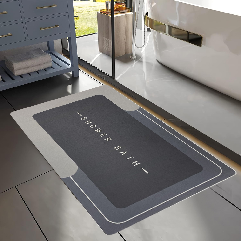 Kit Tapete Antiderrapante para Banheiro de Secagem Rápida e Super Absorvente - Para Banheiro E Porta De Entrada