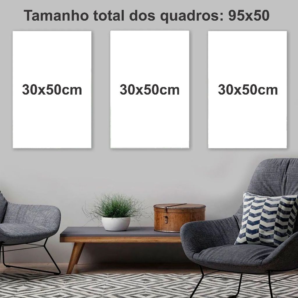 Kit 3 Quadros Decorativos Mosaico | Frases Lar, Família e Amor (95x50cm)