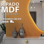 Kit 200 Placas Painel Ripado Decorativo | MDF Premium 45x11cm