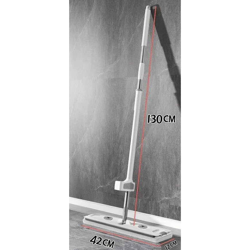 Mop Flat 360° com Balde | Limpeza a Seco e Molhado com Raspador